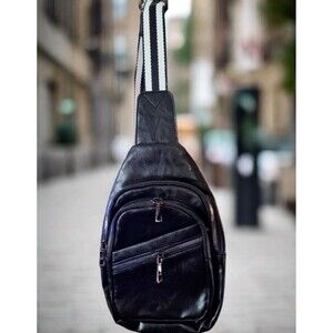 Black Sling Bag with Wide Strap